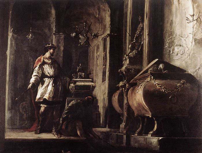 Johann Heinrich Schonfeldt Alexander the Great before the Tomb of Achilles Germany oil painting art